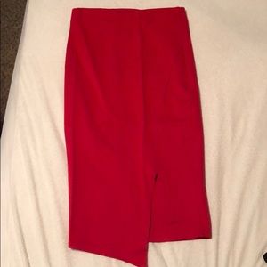 Red pencil skirt